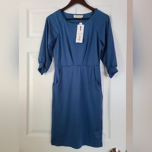 [NWT] Teal Dress 3/4 sleeves with Pockets